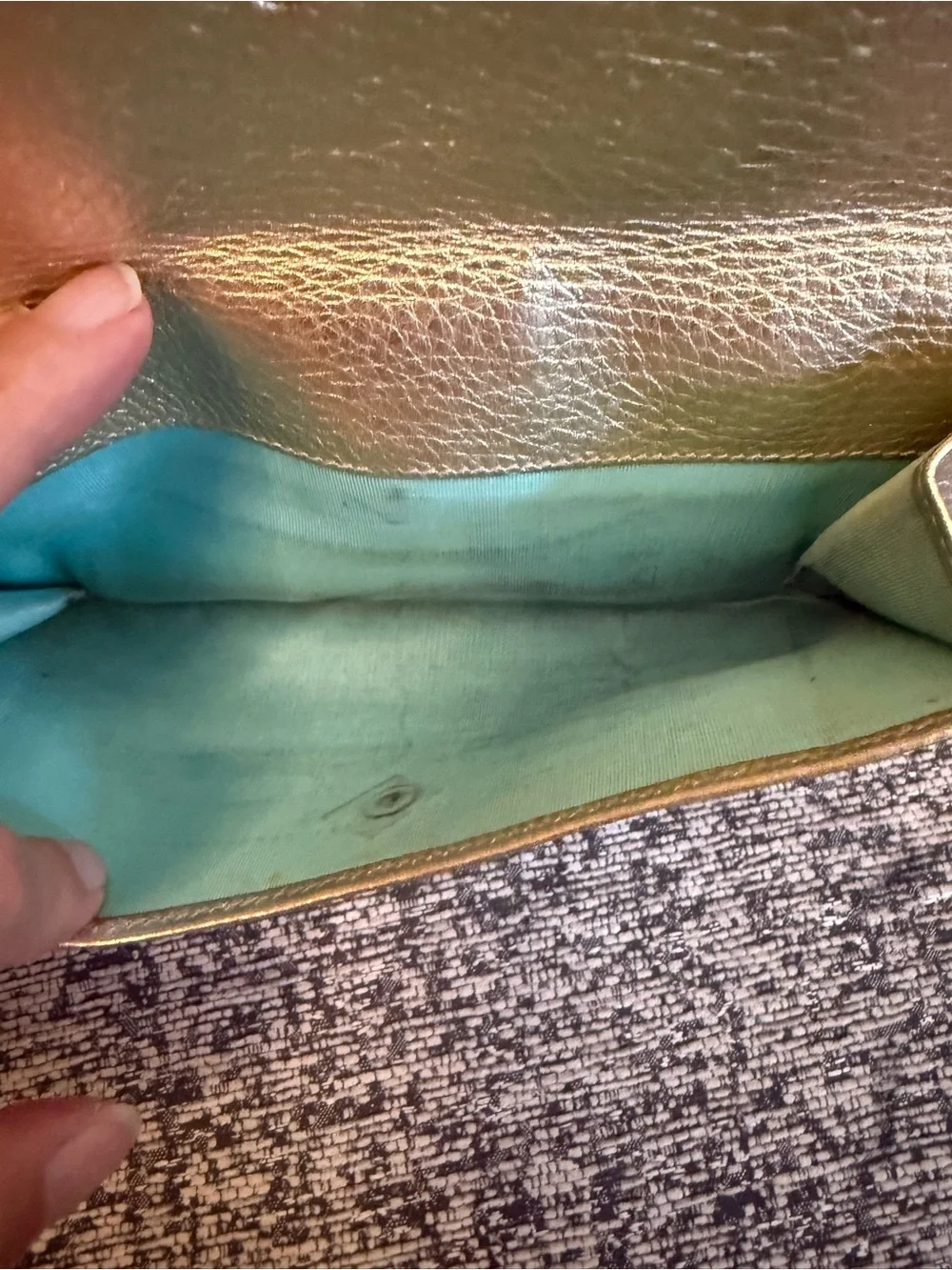 Tiffany & Co. Metallic Gold Leather Continental Wallet